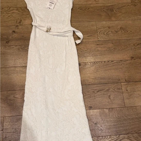 Zara Jacquard belted Dress - Size S - Picture 2 of 5